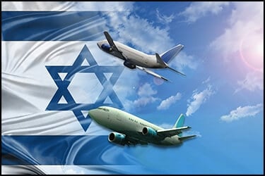 2 מטוסים לכיוון דגל ישראל