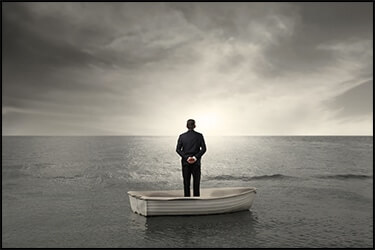 Man on a boat in the sea