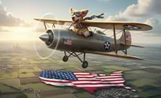 כלב על מטוס טס לארה